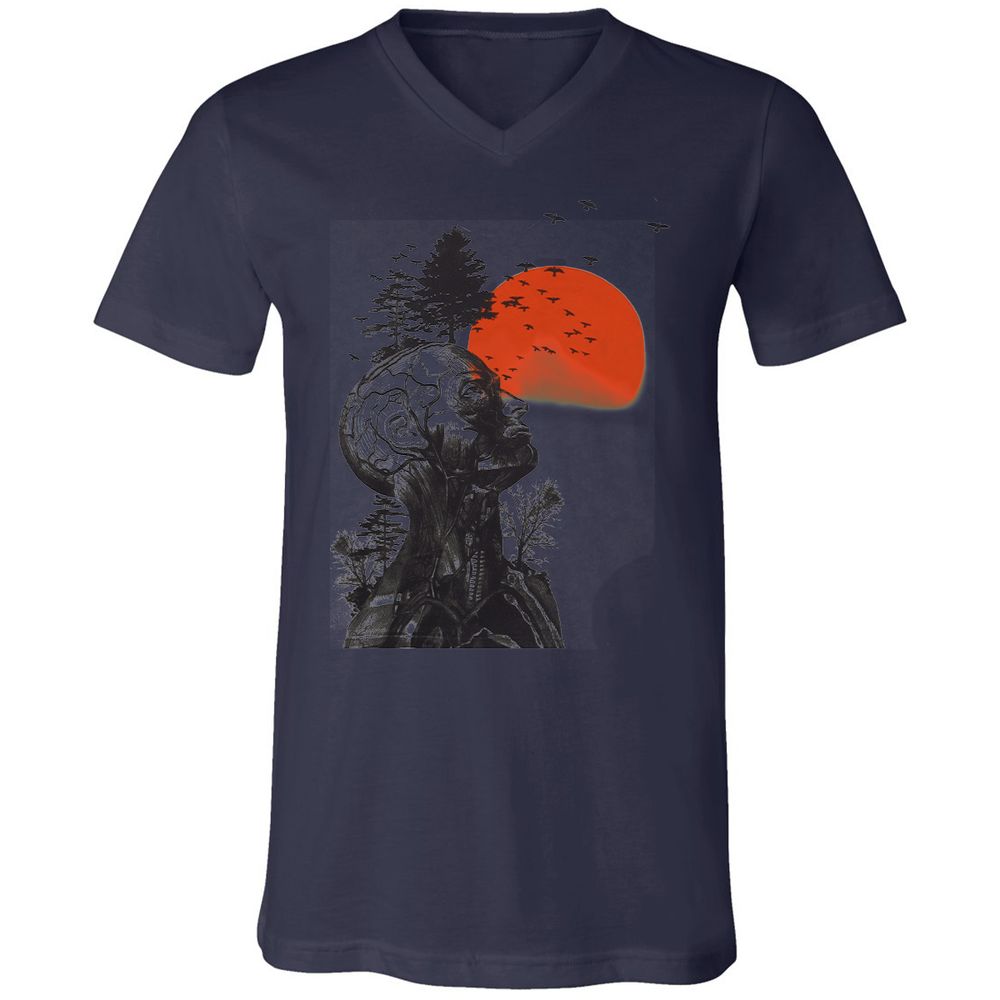 Unisex V-Neck T-Shirt - 373XTDCV - Navy - 9