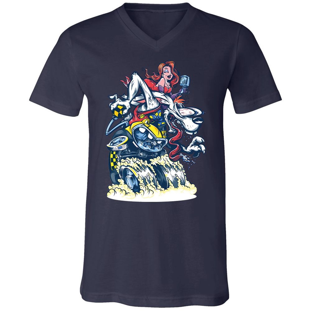 Unisex V-Neck T-Shirt - CN24WZBS - Navy - 9