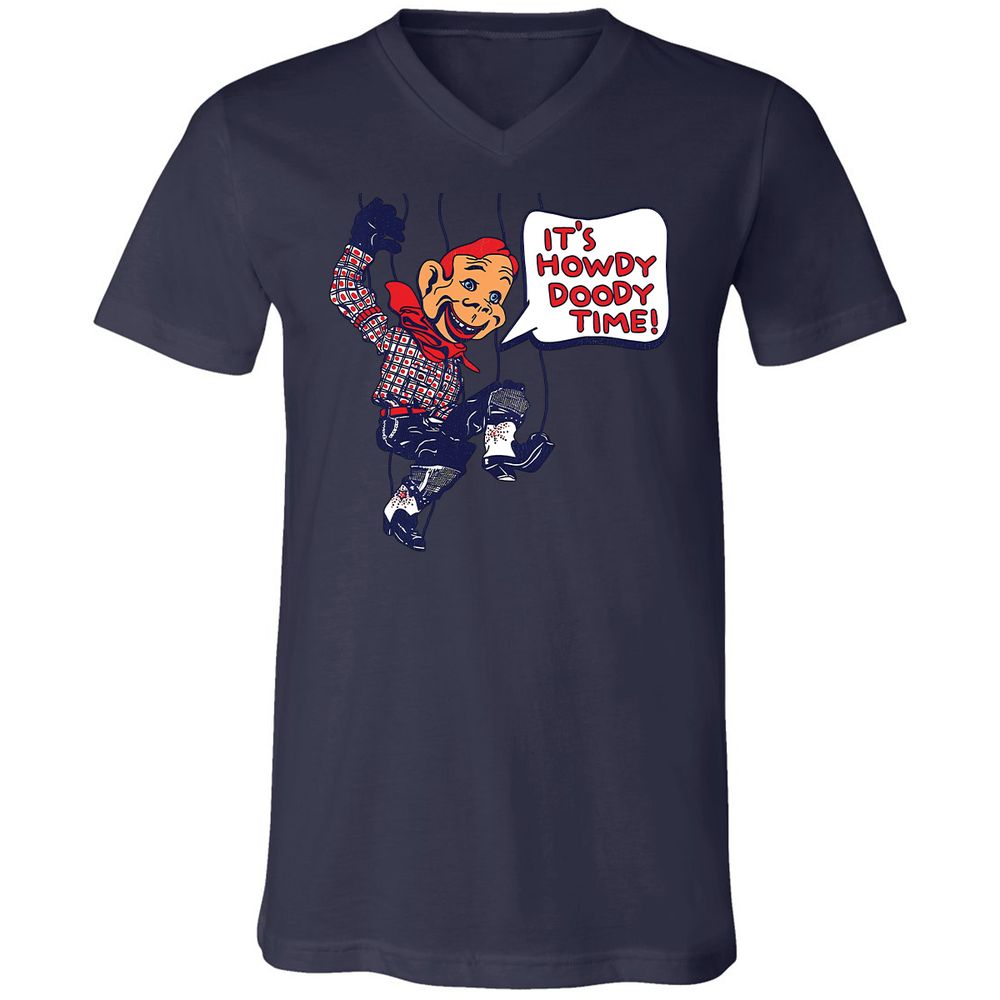 Unisex V-Neck T-Shirt - TXFQE2PB - Navy - 9