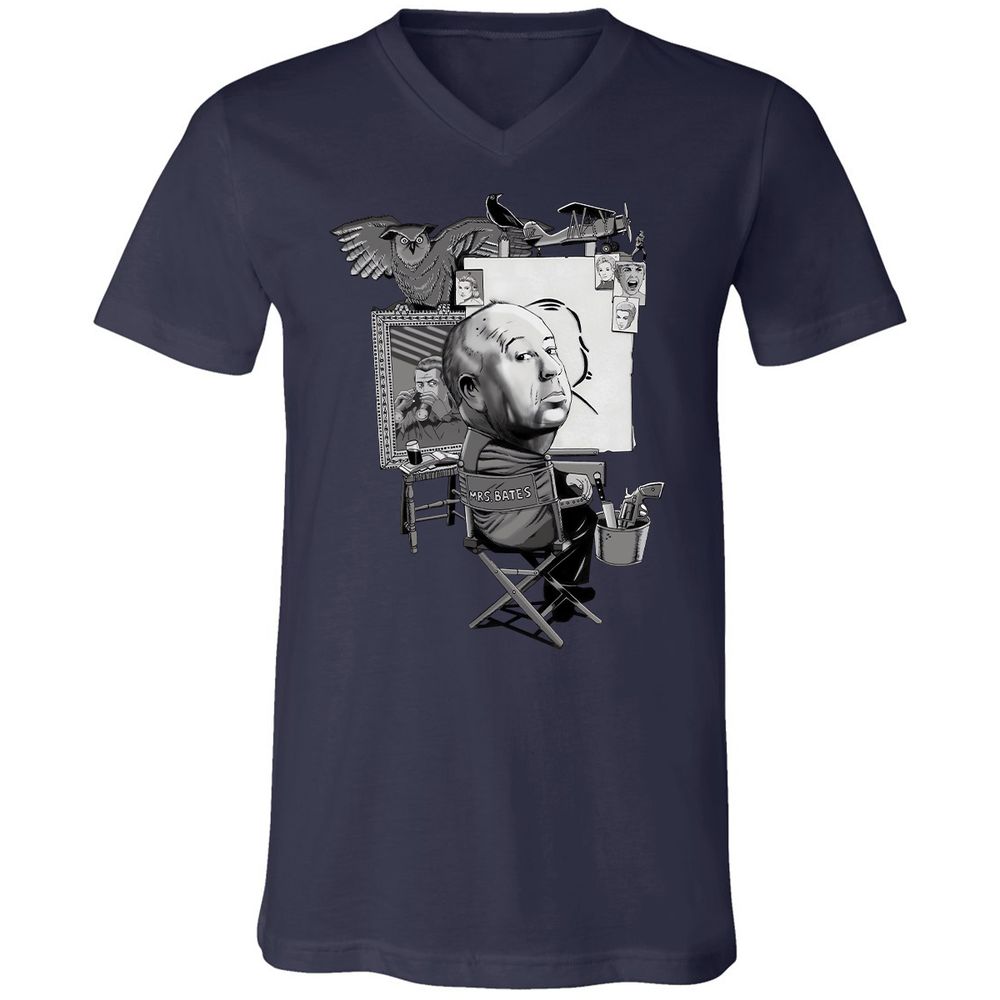 Unisex V-Neck T-Shirt - X8X2TV93 - Navy - 9