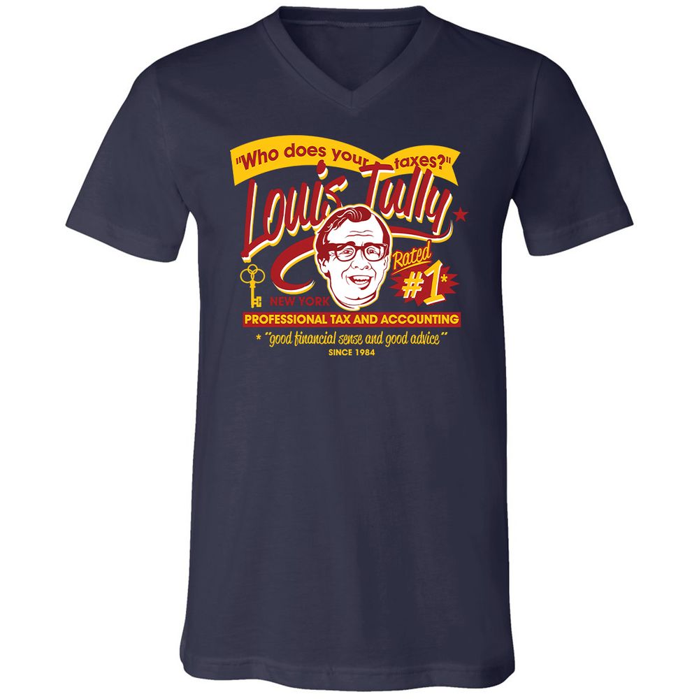 Unisex V-Neck T-Shirt - VRGFDXWB - Navy - 9