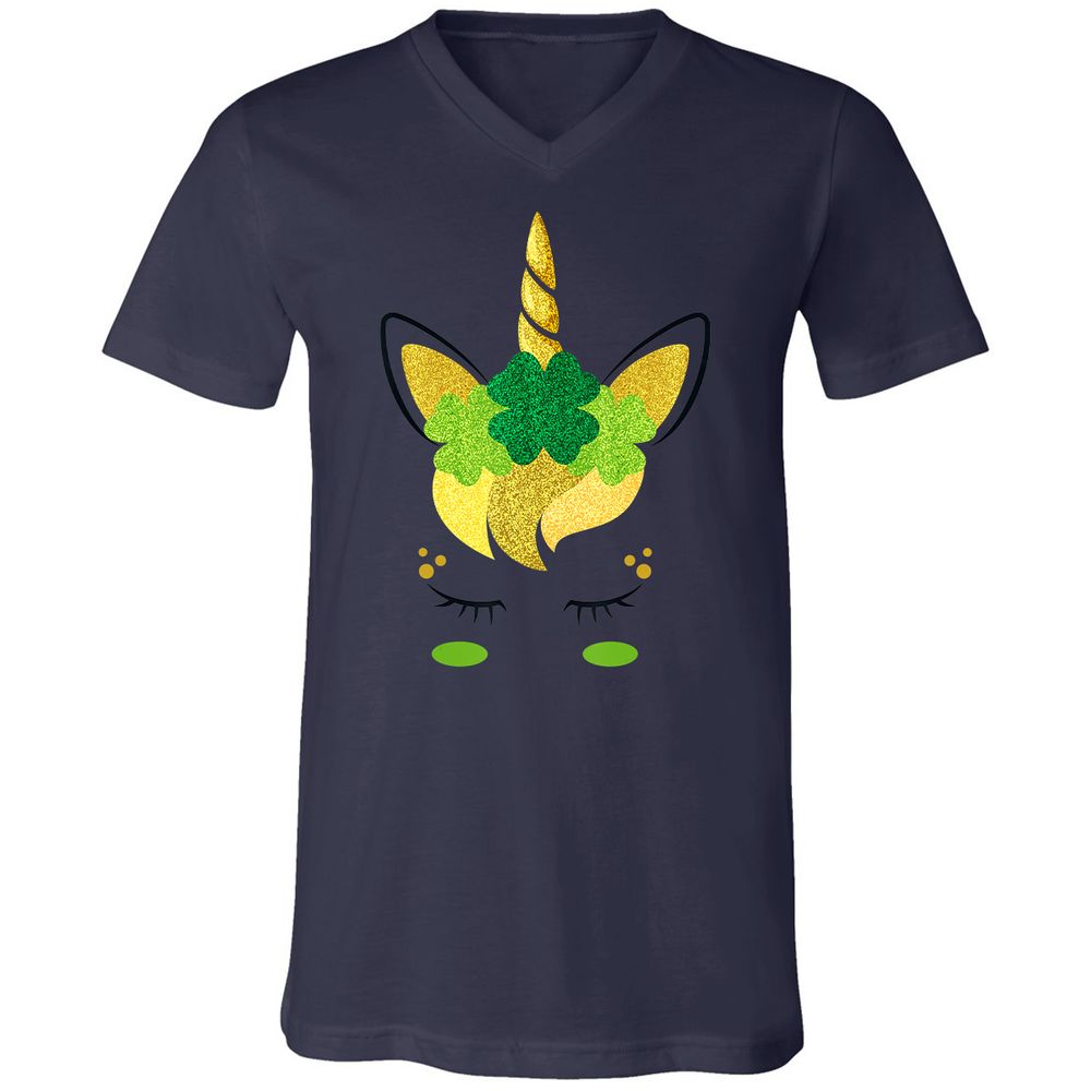Unisex V-Neck T-Shirt - KAAFBGQR - Navy - 9