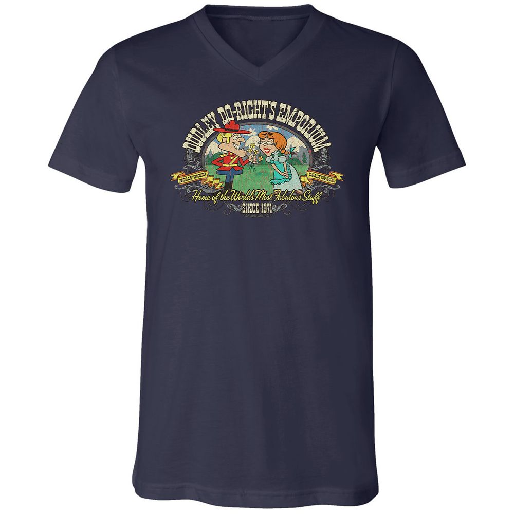 Unisex V-Neck T-Shirt - W5MJZJLQ - Navy - 9