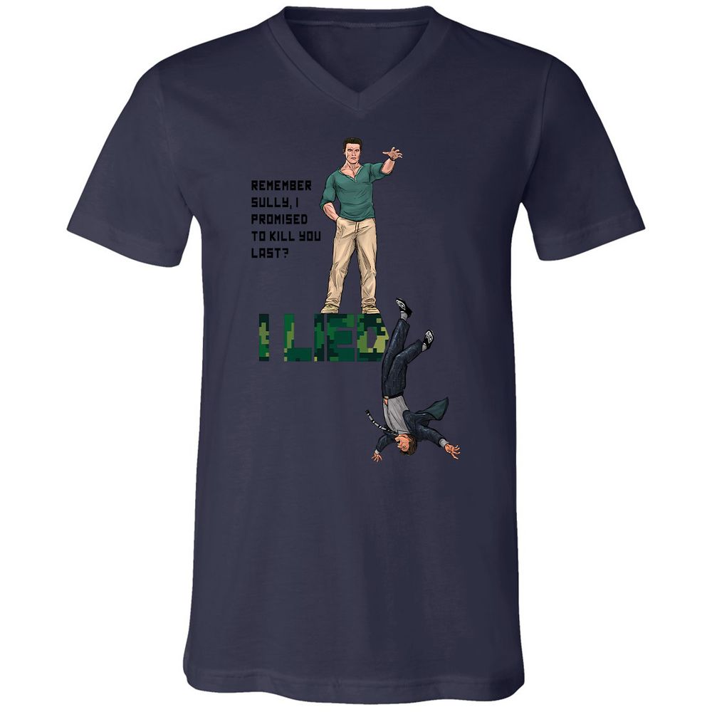 Unisex V-Neck T-Shirt - ZRLKWMX3 - Navy - 9