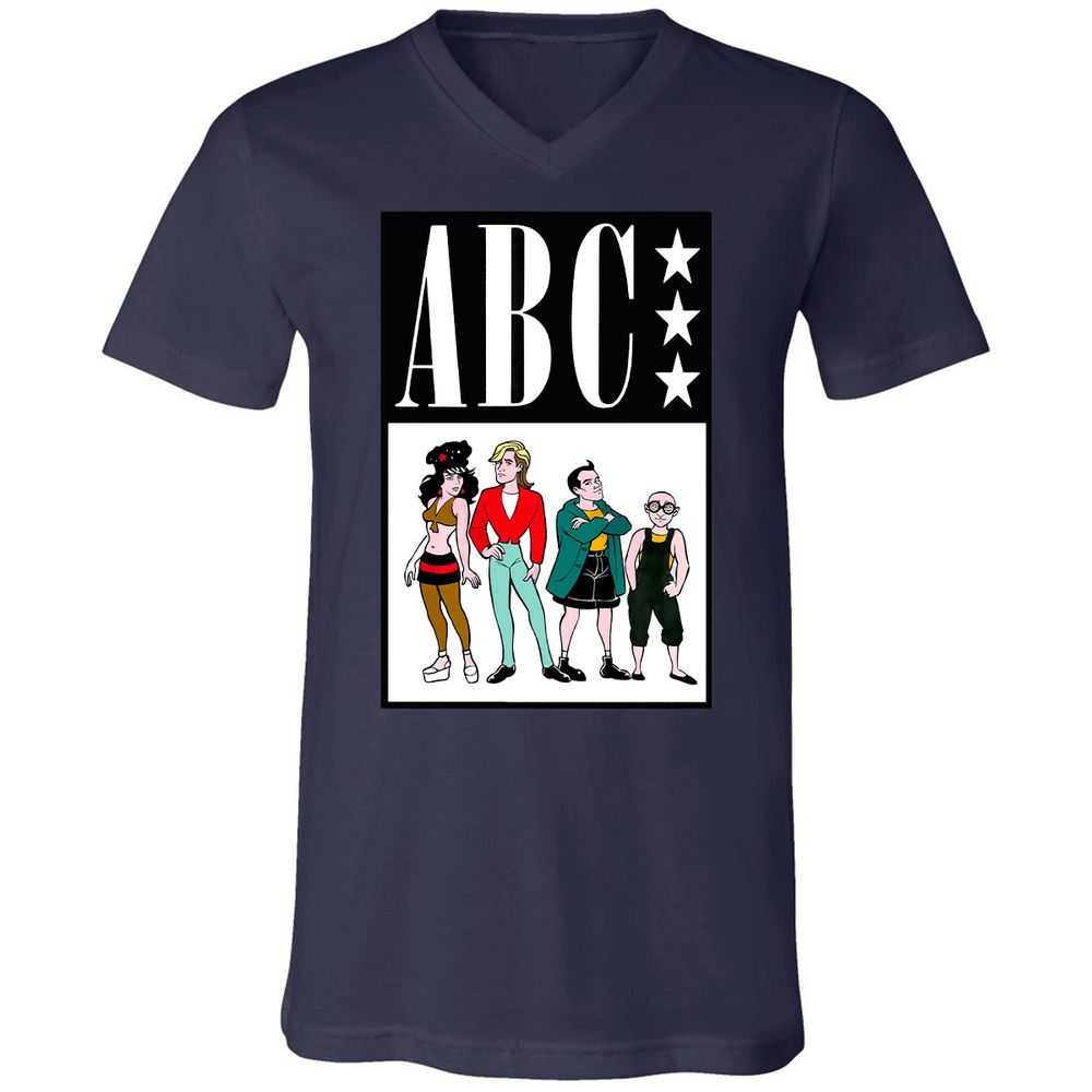 Unisex V-Neck T-Shirt - Q5R63BBW - Navy - 9