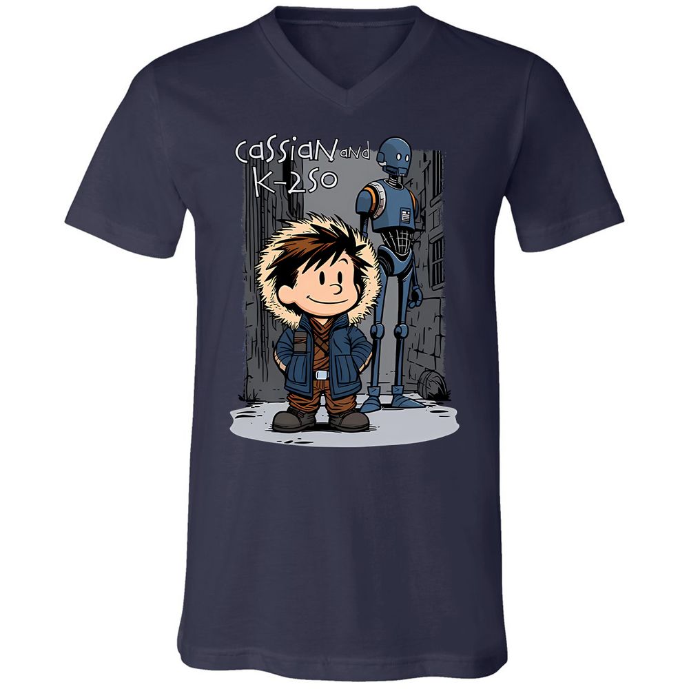 Unisex V-Neck T-Shirt - 7XF8XK8F - Navy - 9