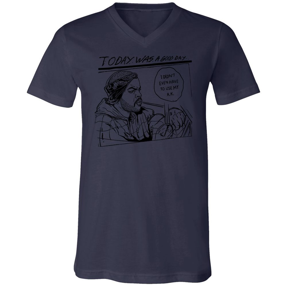 Unisex V-Neck T-Shirt - FKAZEEUL - Navy - 9