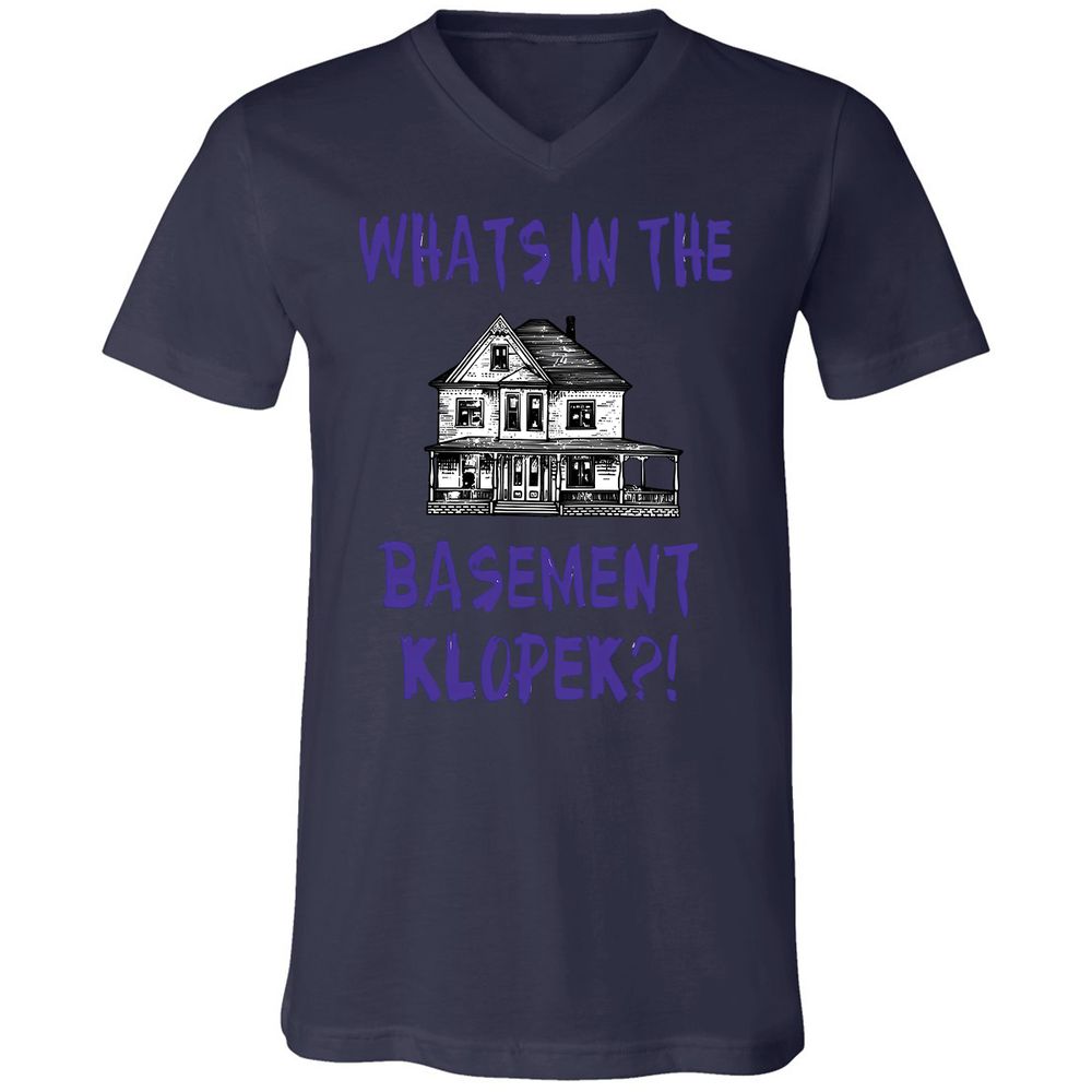 Unisex V-Neck T-Shirt - Y2TJ7UKW - Navy - 9