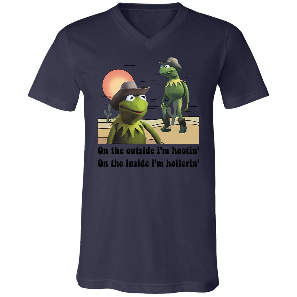 Unisex V-Neck T-Shirt - T7MH351G - Navy - 9