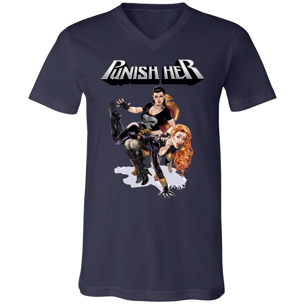 Unisex V-Neck T-Shirt - V7XE1RCE - Navy - 9