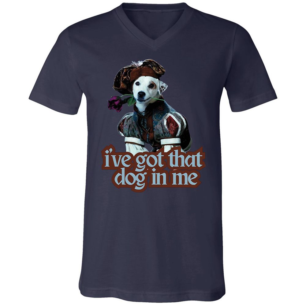 Unisex V-Neck T-Shirt - YV8R6QRA - Navy - 9