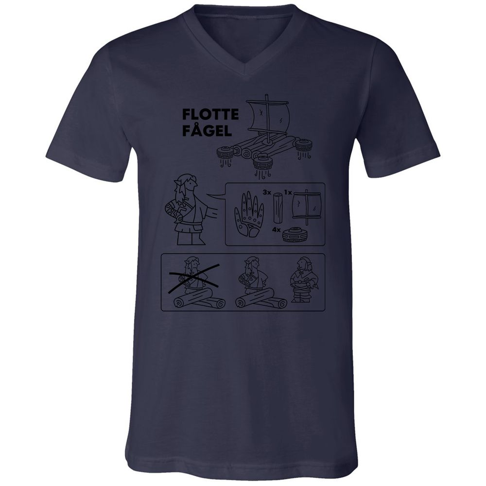 Unisex V-Neck T-Shirt - BCG3L49Y - Navy - 9