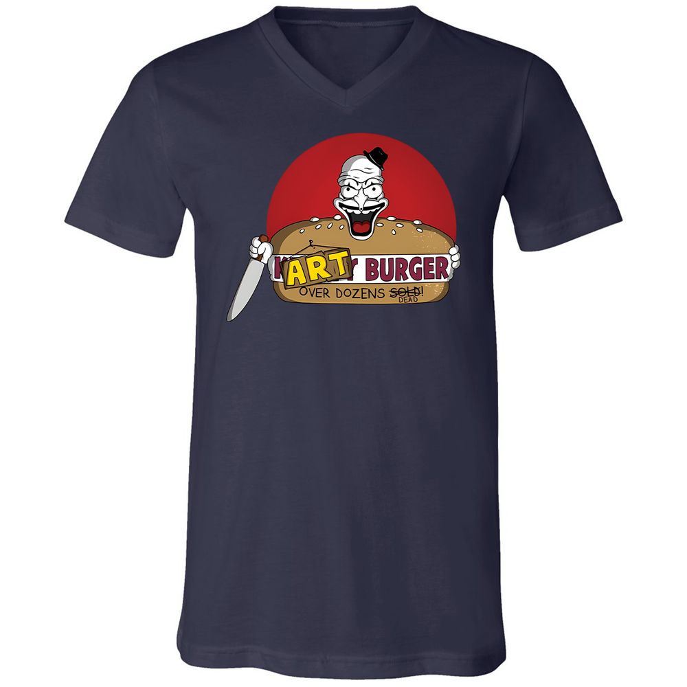 Unisex V-Neck T-Shirt - W7FASM7H - Navy - 9
