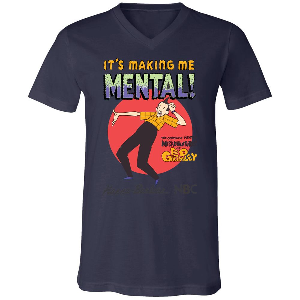Unisex V-Neck T-Shirt - 4CDQ3YKK - Navy - 9