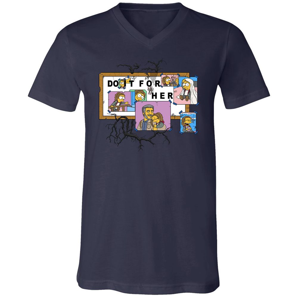 Unisex V-Neck T-Shirt - JQ1NPCKQ - Navy - 9