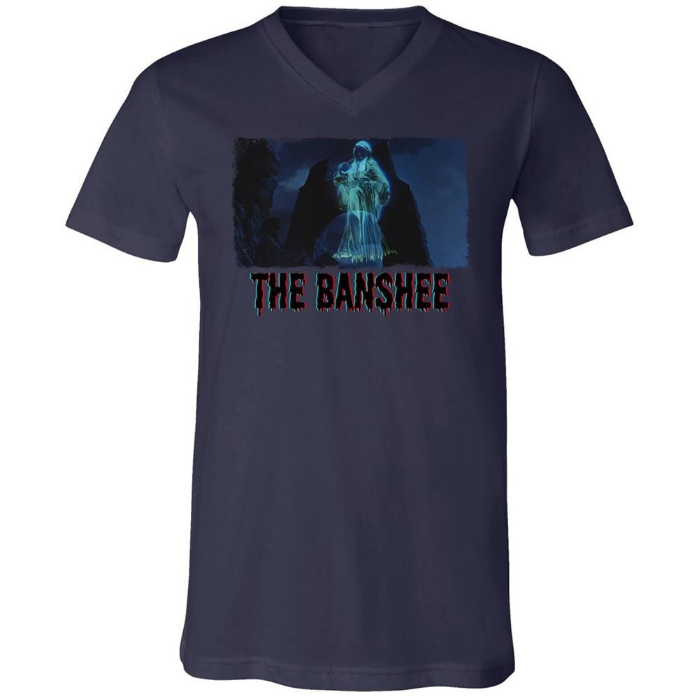 Unisex V-Neck T-Shirt - L3GJDTUJ - Navy - 9
