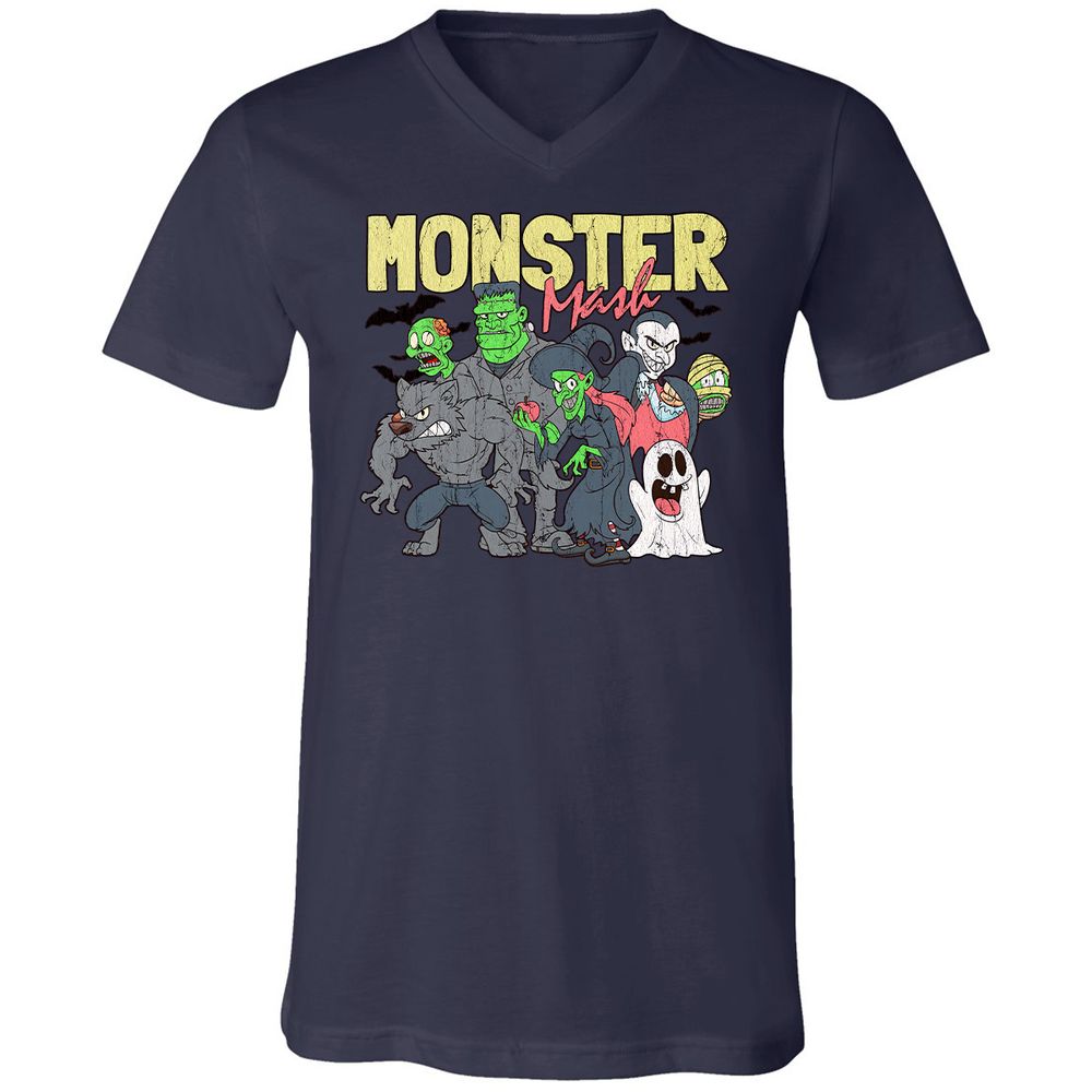 Unisex V-Neck T-Shirt - F5MWNDA2 - Navy - 9