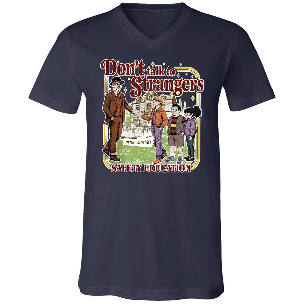 Unisex V-Neck T-Shirt - TQCDD7PT - Navy - 9