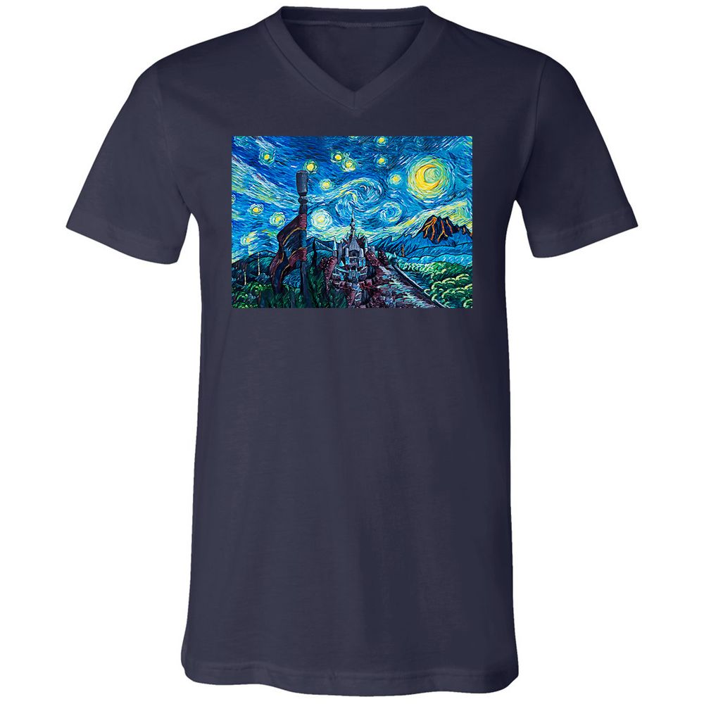 Unisex V-Neck T-Shirt - CZHYBSEU - Navy - 9