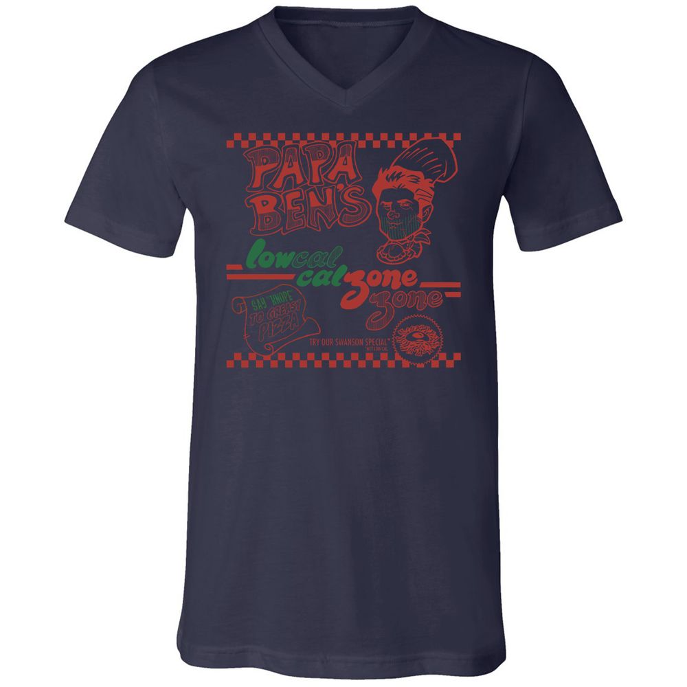 Unisex V-Neck T-Shirt - XF9QK8H6 - Navy - 9