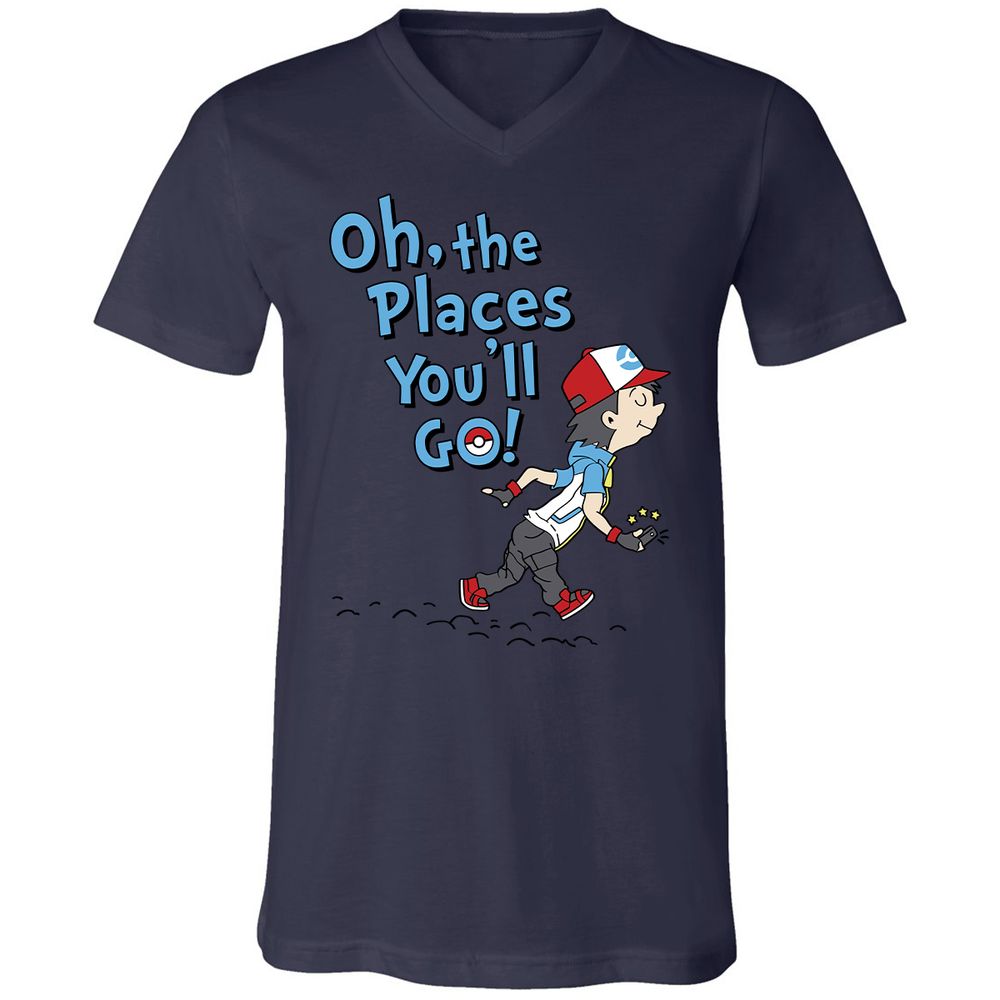 Unisex V-Neck T-Shirt - VKKEG6FM - Navy - 9