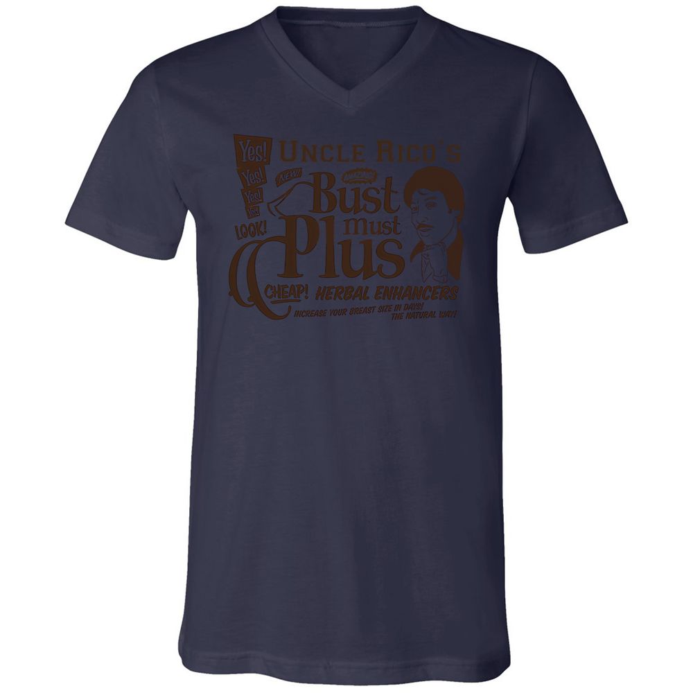 Unisex V-Neck T-Shirt - HGAUQ1ZV - Navy - 9
