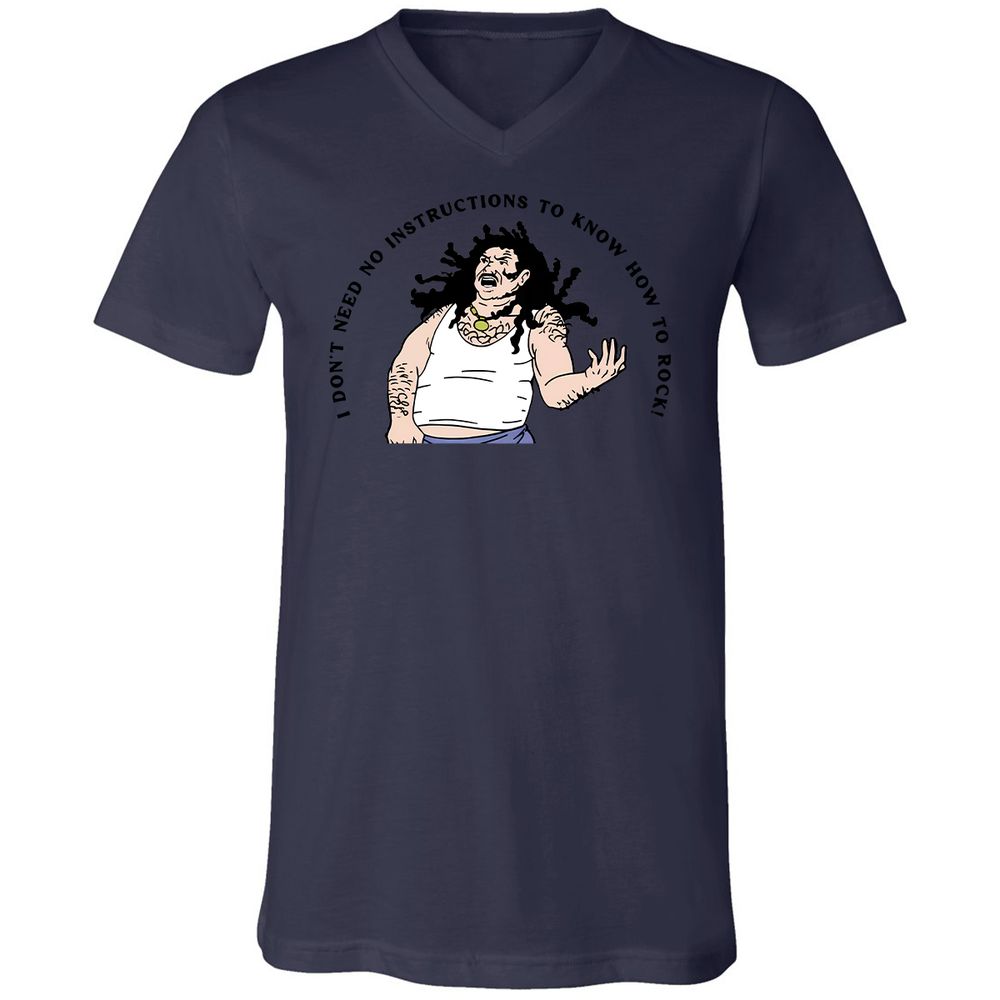 Unisex V-Neck T-Shirt - Y5BYVVDJ - Navy - 9