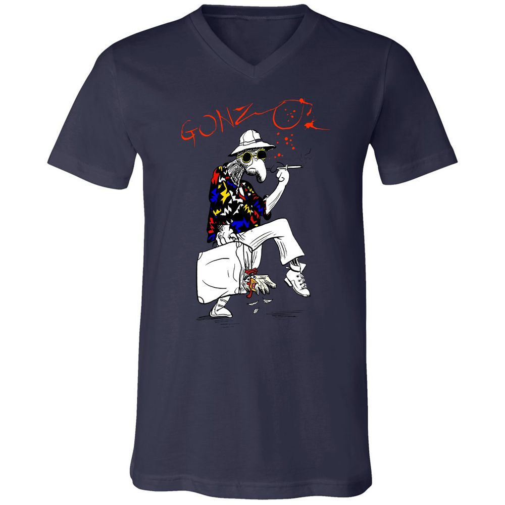 Unisex V-Neck T-Shirt - RSTPRZFC - Navy - 9