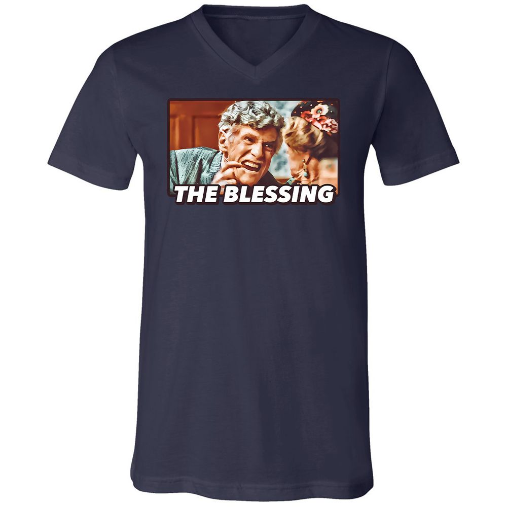 Unisex V-Neck T-Shirt - YUWQZRU8 - Navy - 9