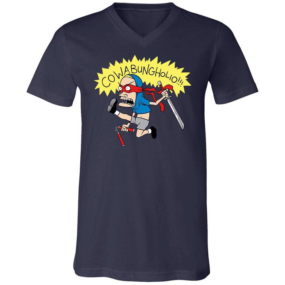 Unisex V-Neck T-Shirt - NJ2AJSK4 - Navy - 9