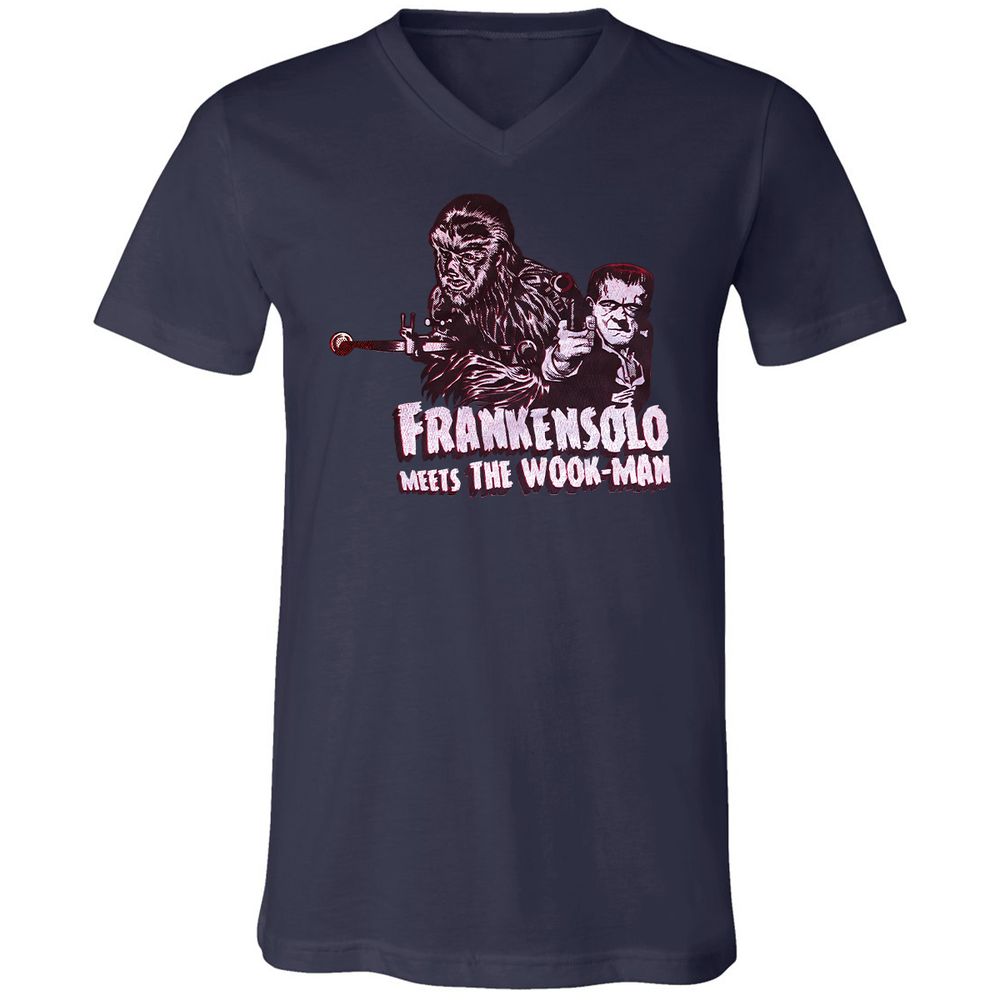 Unisex V-Neck T-Shirt - KPLYBXQH - Navy - 9