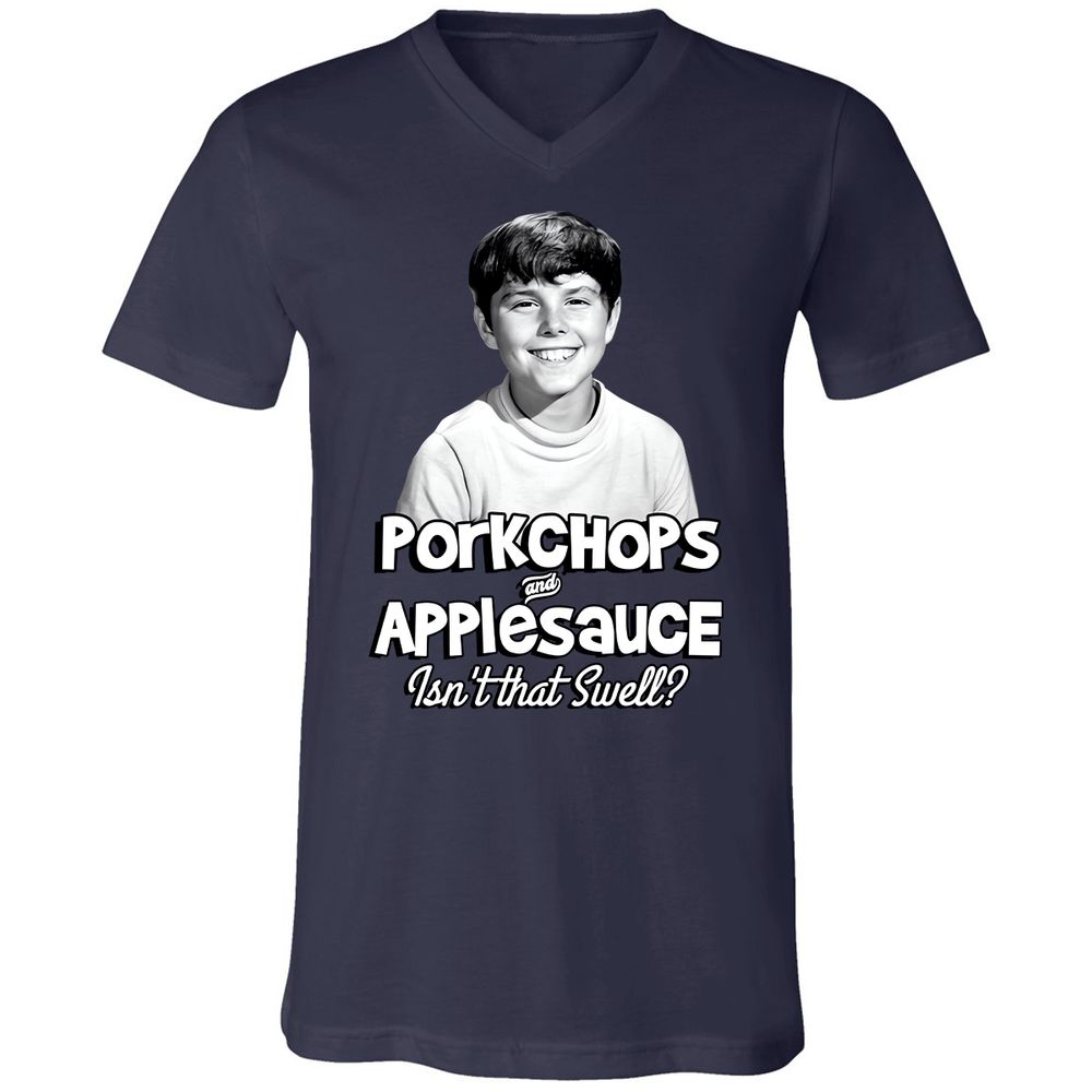 Unisex V-Neck T-Shirt - TUWFZDKK - Navy - 9
