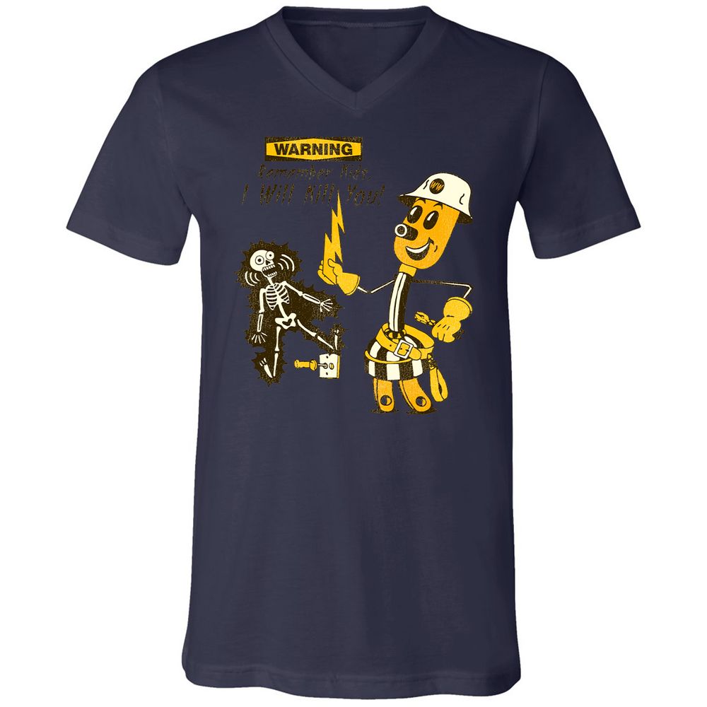 Unisex V-Neck T-Shirt - 14R78S83 - Navy - 9