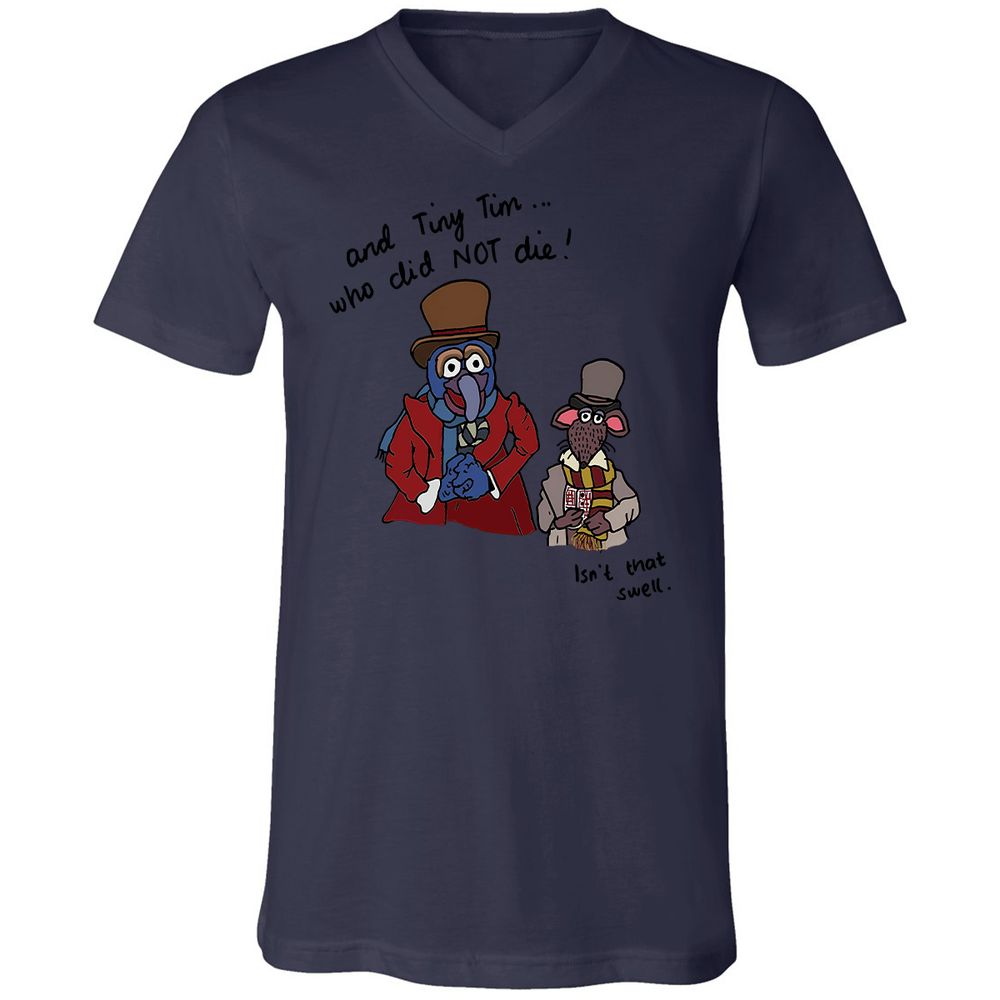 Unisex V-Neck T-Shirt - TE8GW164 - Navy - 9