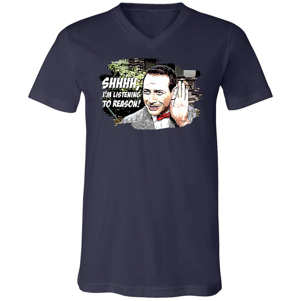 Unisex V-Neck T-Shirt - C4J2TBSS - Navy - 9