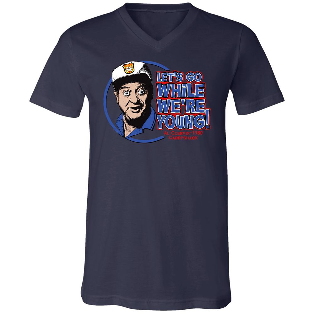 Unisex V-Neck T-Shirt - HGRKHZCX - Navy - 9