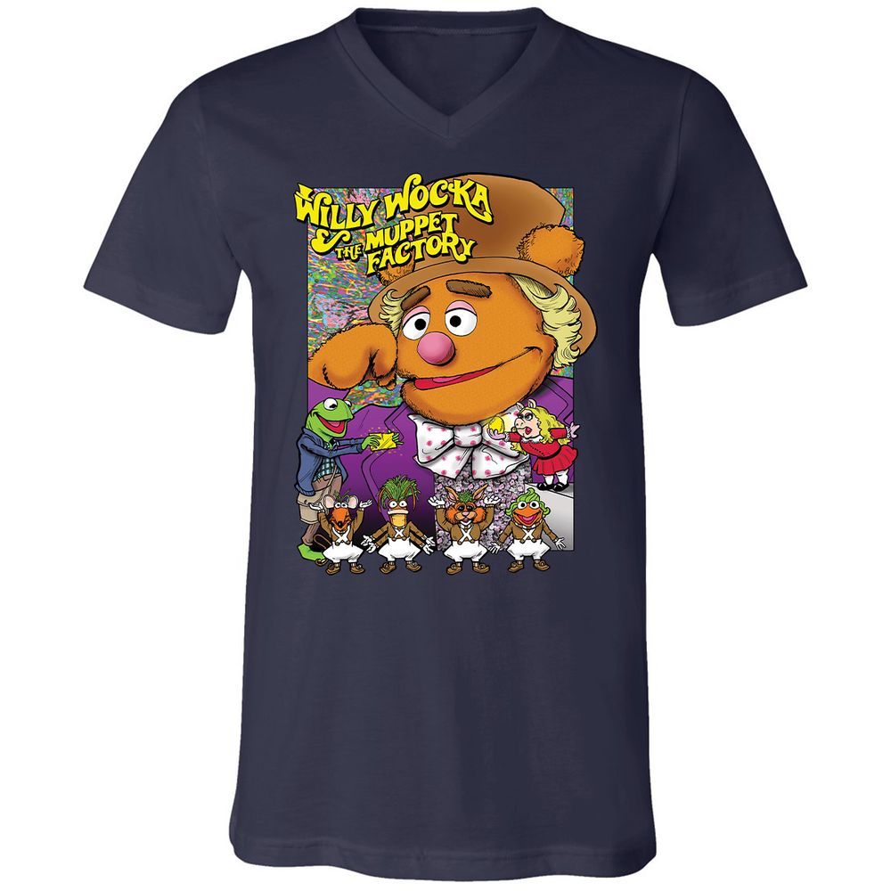 Unisex V-Neck T-Shirt - LDDGFJAD - Navy - 9