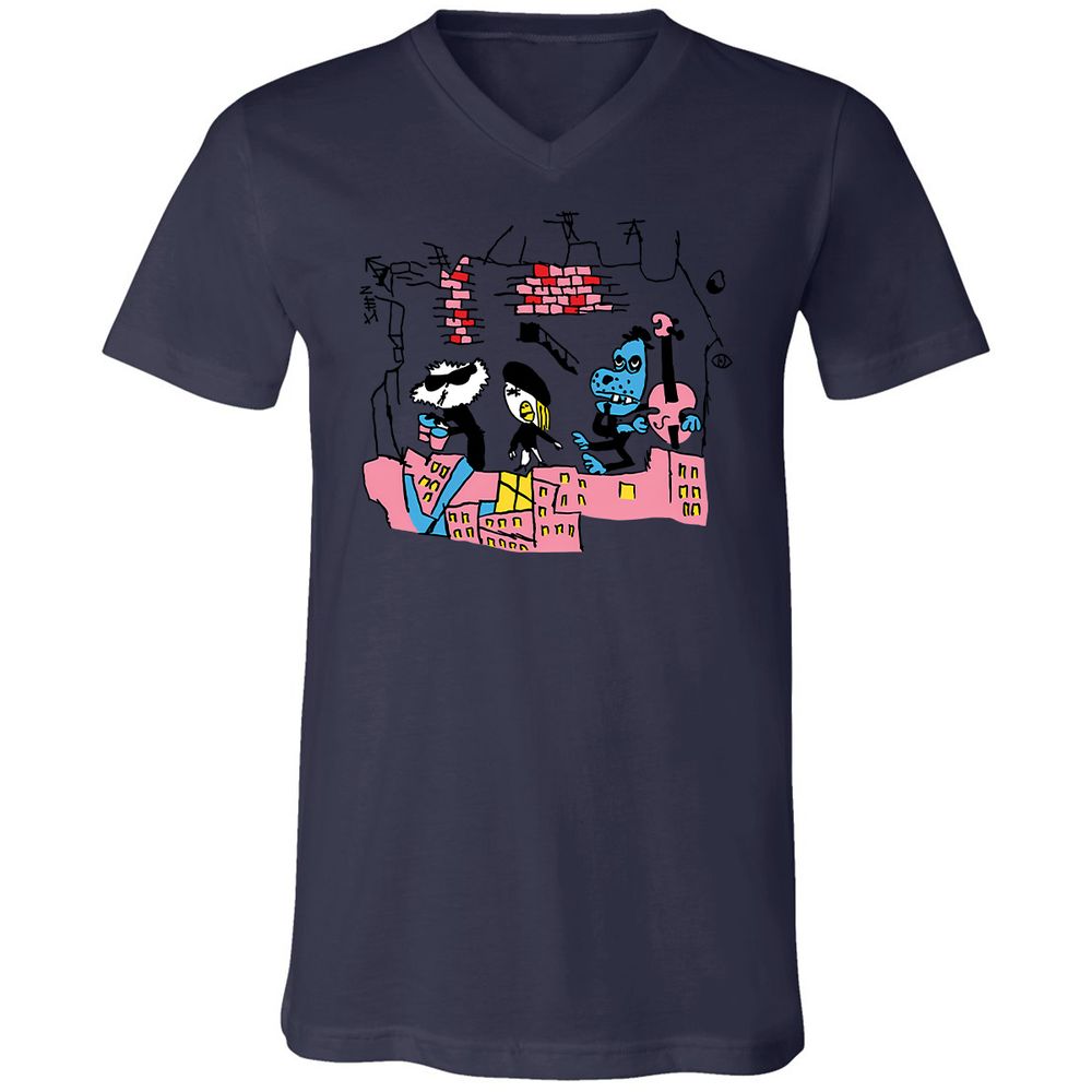 Unisex V-Neck T-Shirt - 33CYGVP8 - Navy - 9