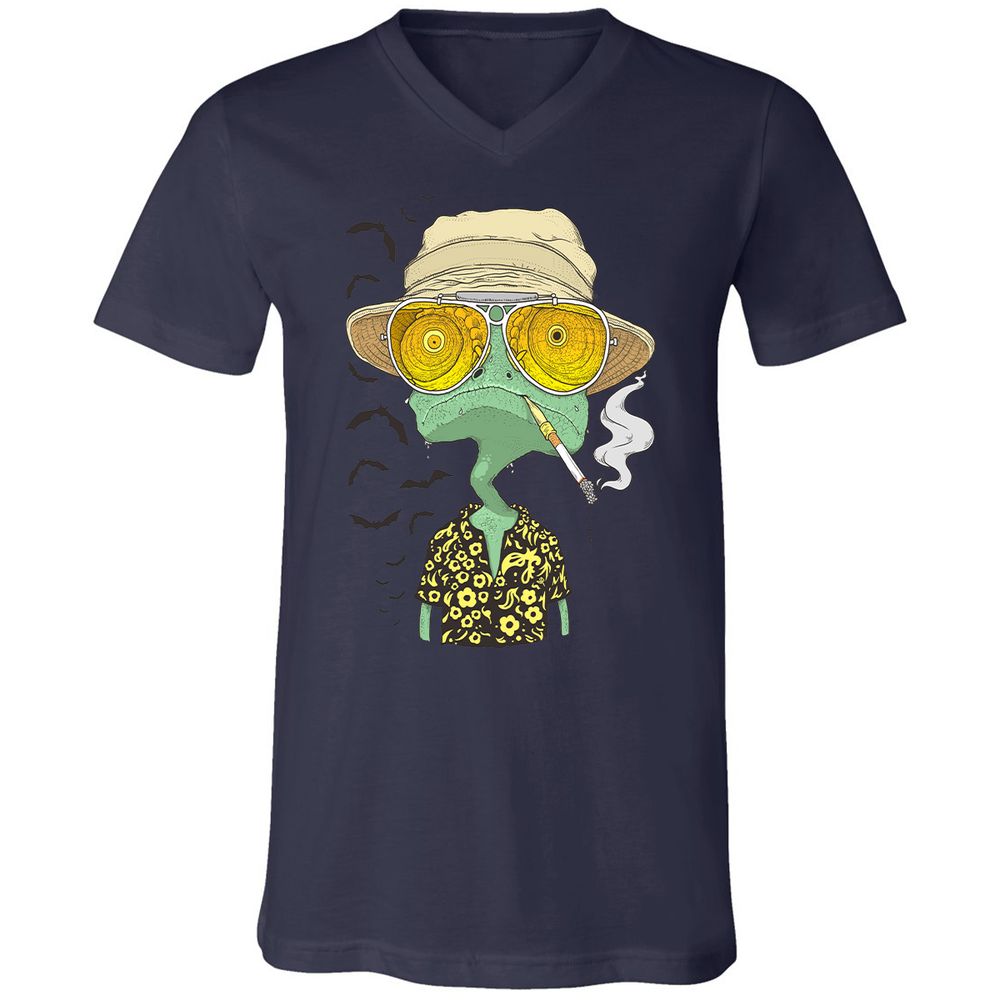 Unisex V-Neck T-Shirt - PHFSVRSZ - Navy - 9