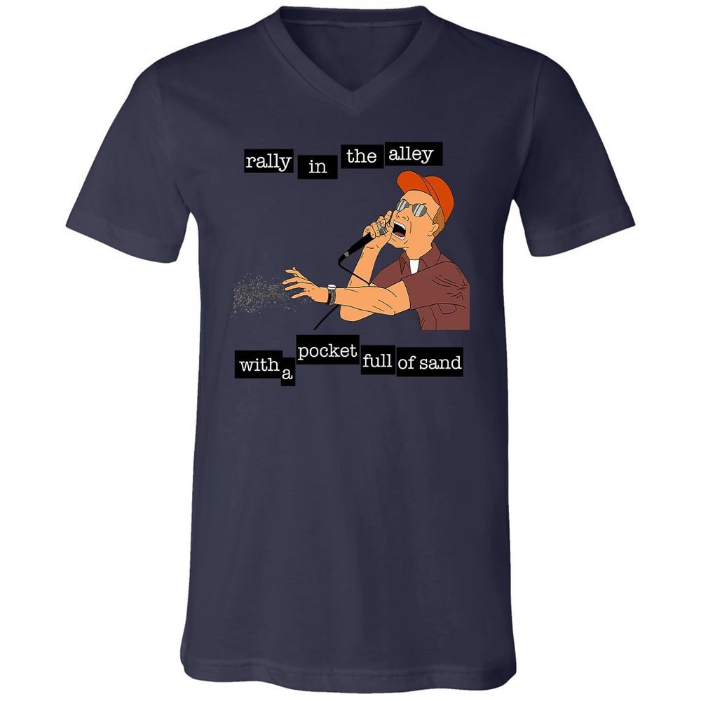 Unisex V-Neck T-Shirt - HADNDM8E - Navy - 9