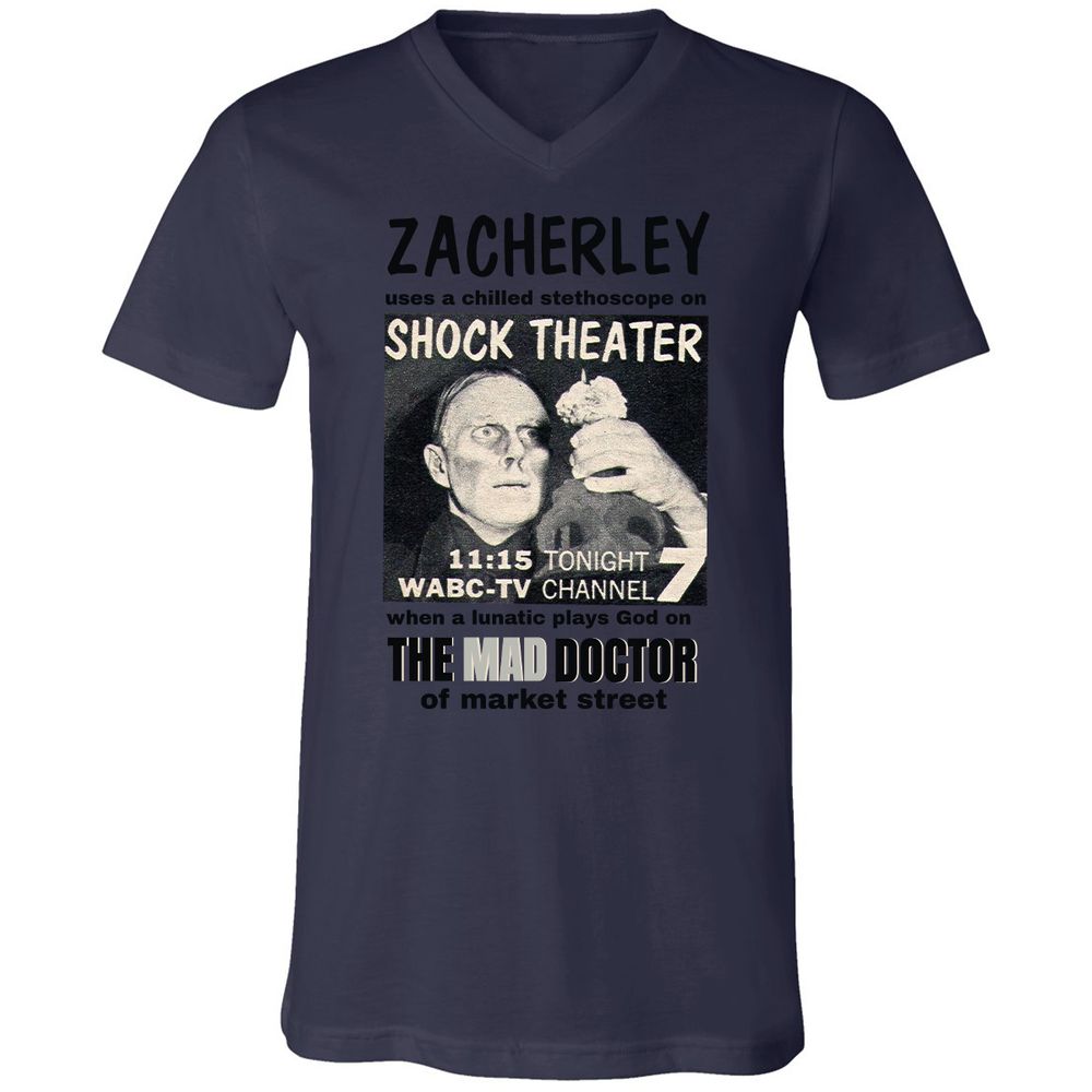 Unisex V-Neck T-Shirt - N63WRNDZ - Navy - 9