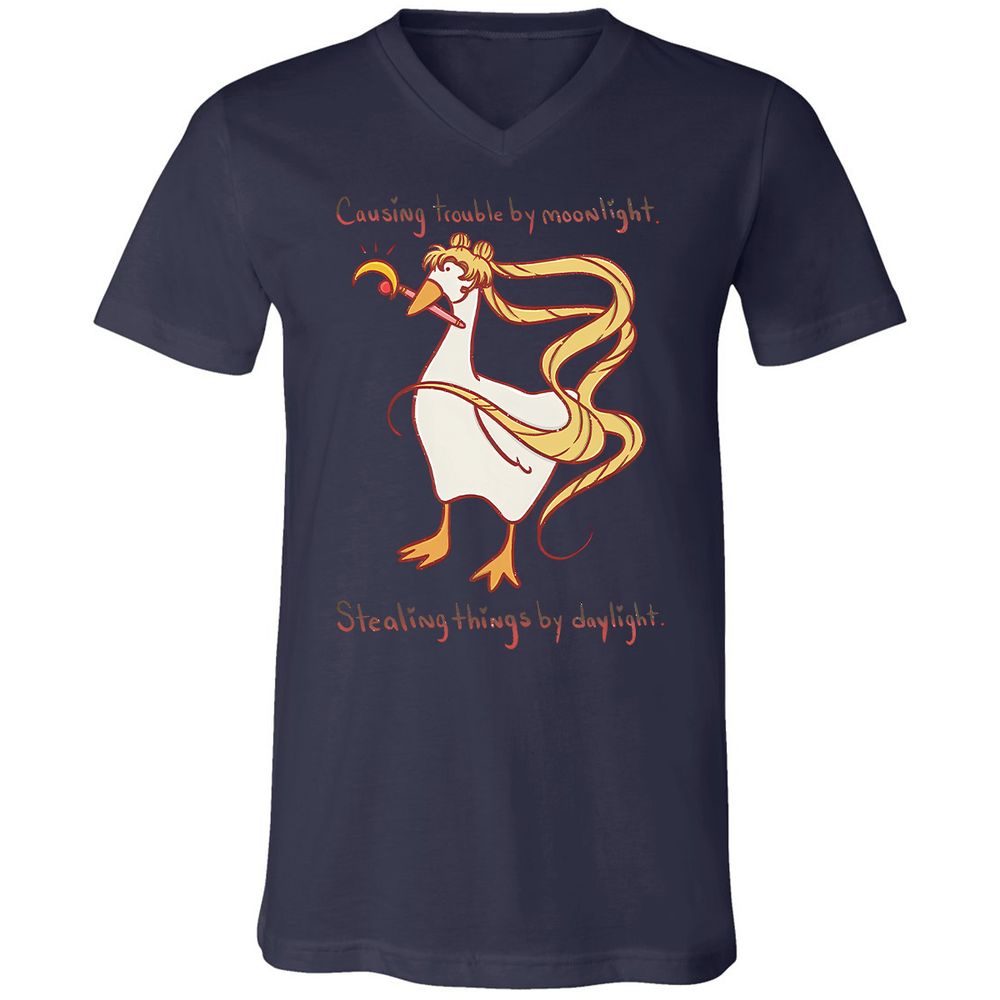 Unisex V-Neck T-Shirt - ZKGMHG1G - Navy - 9