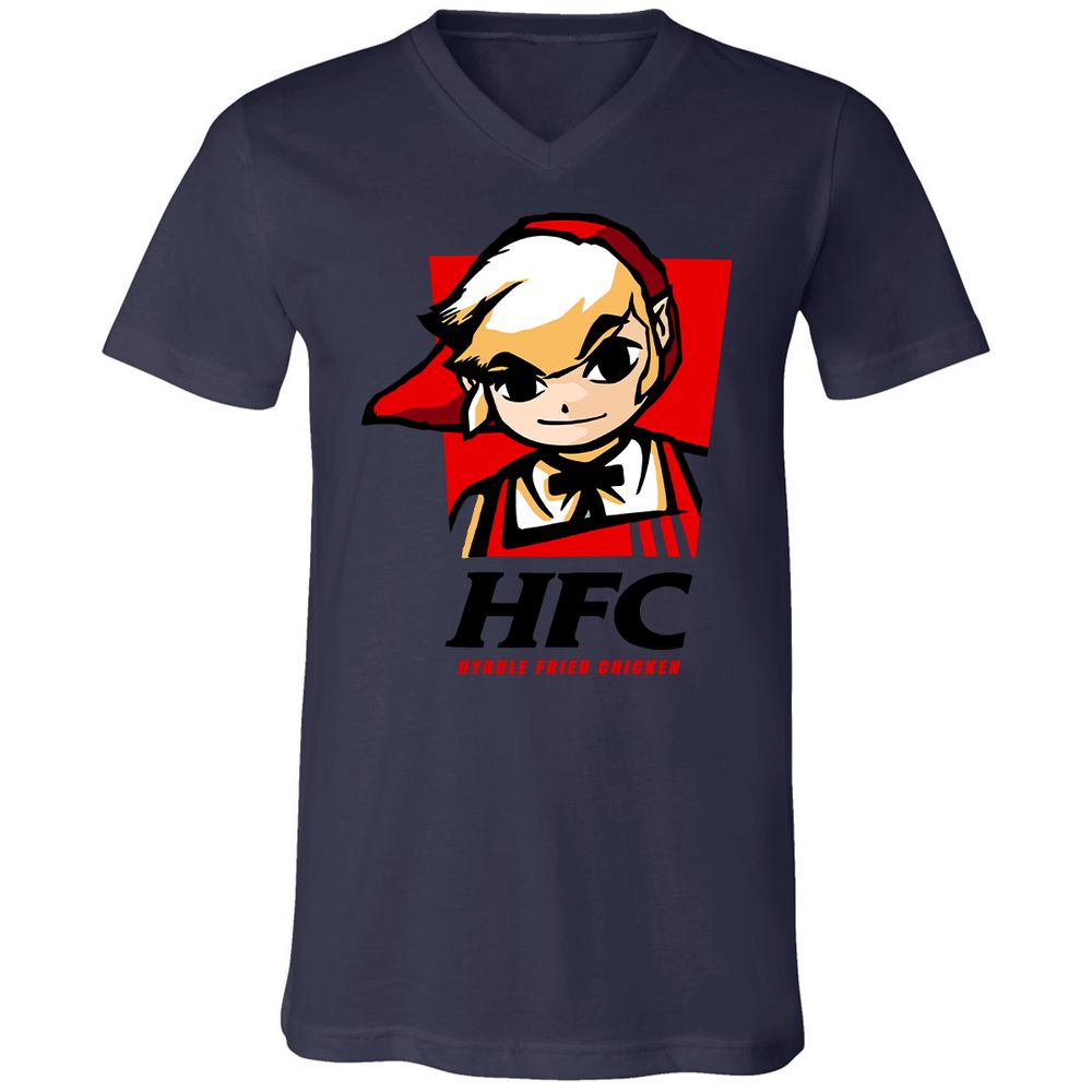 Unisex V-Neck T-Shirt - DGA8LWZX - Navy - 9