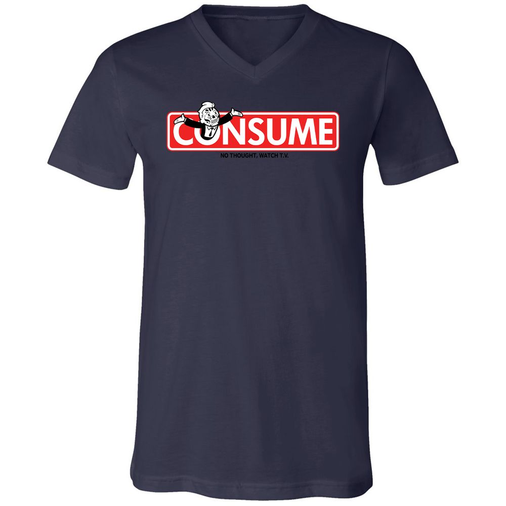 Unisex V-Neck T-Shirt - SVYWPQ1G - Navy - 9