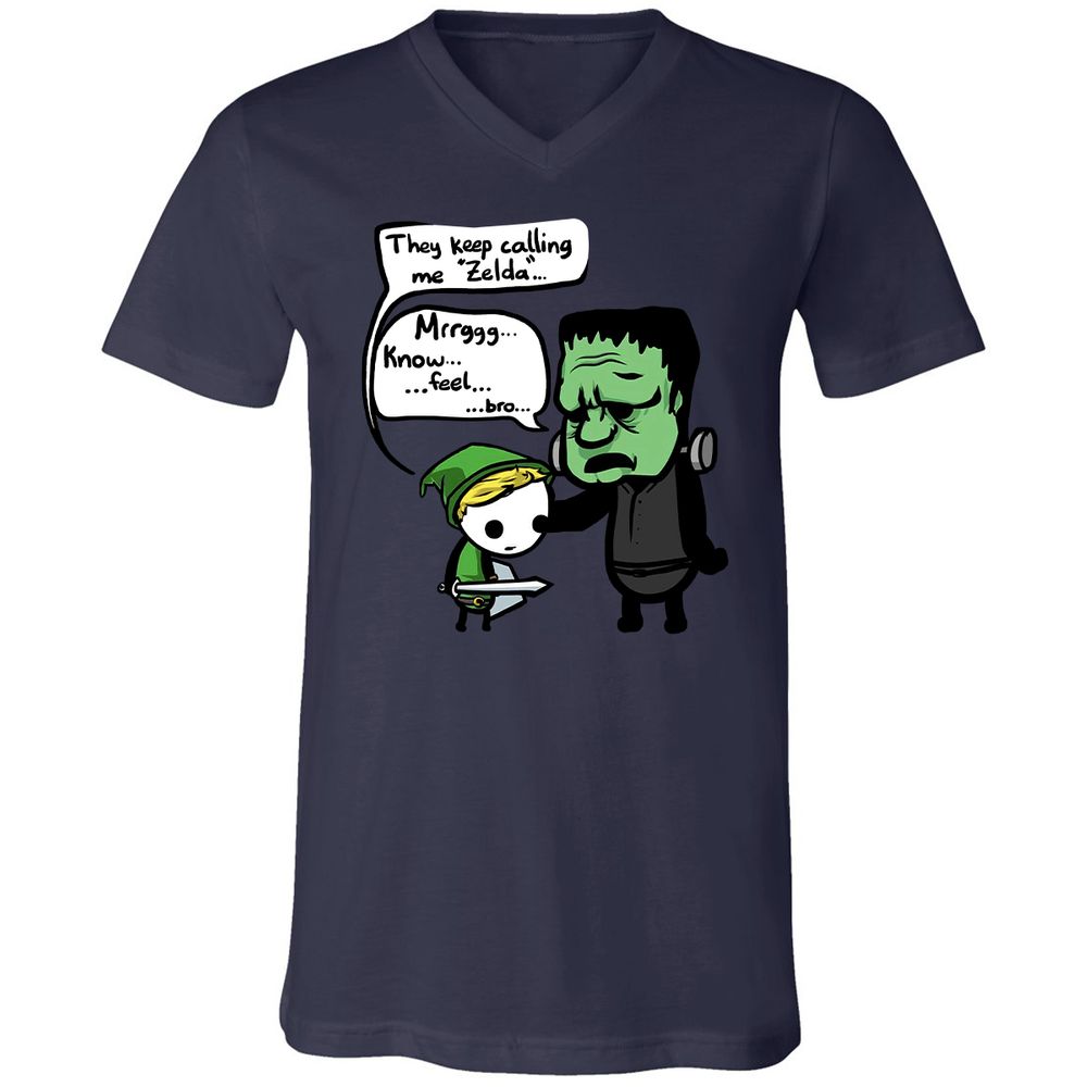 Unisex V-Neck T-Shirt - 6GPRYMHJ - Navy - 9