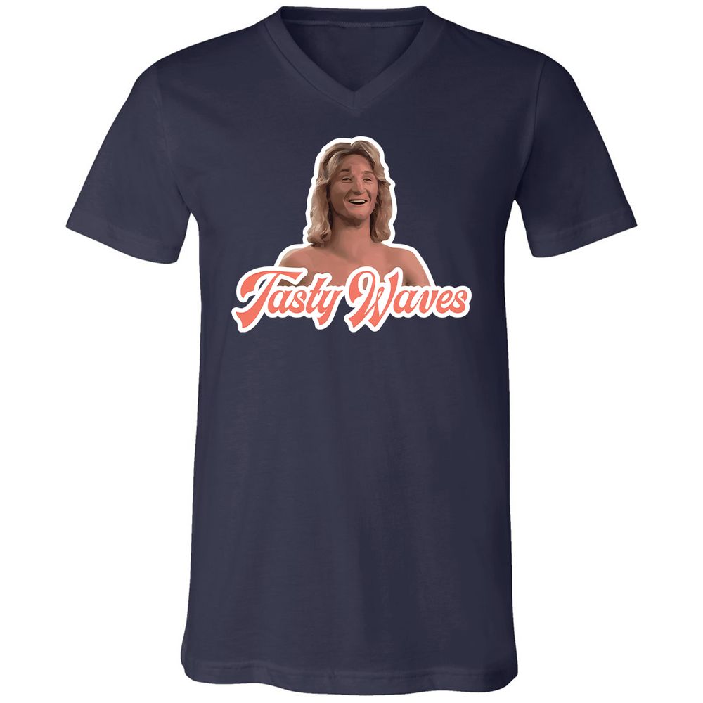 Unisex V-Neck T-Shirt - Y8BE5F7S - Navy - 9