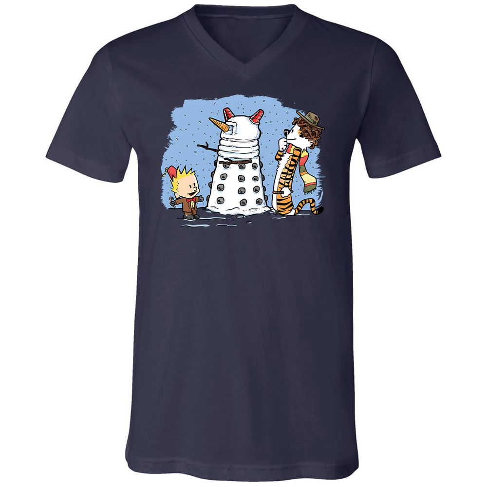 Unisex V-Neck T-Shirt - E7EQT75L - Navy - 9