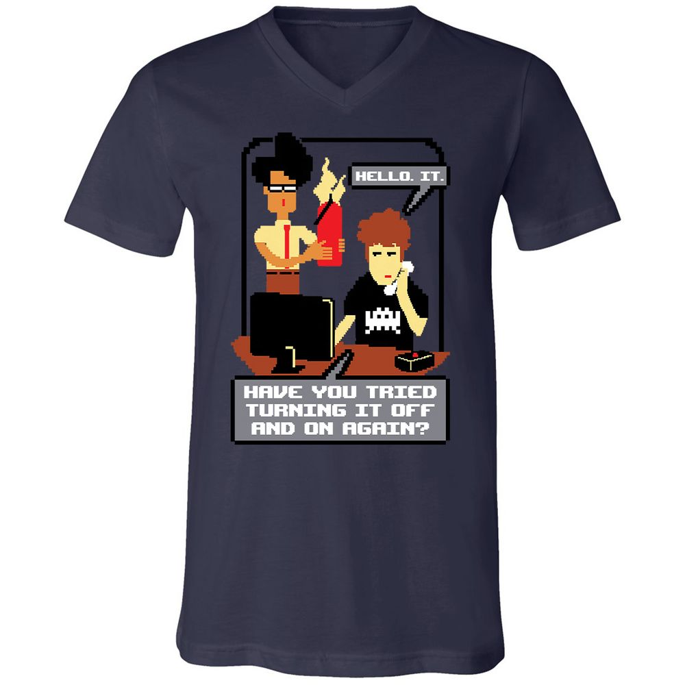 Unisex V-Neck T-Shirt - HNEUZ7PF - Navy - 9