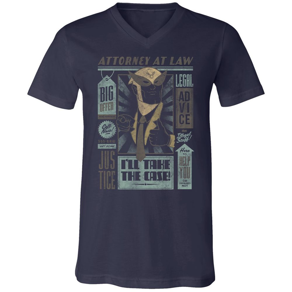 Unisex V-Neck T-Shirt - 7T4FBEZ7 - Navy - 9