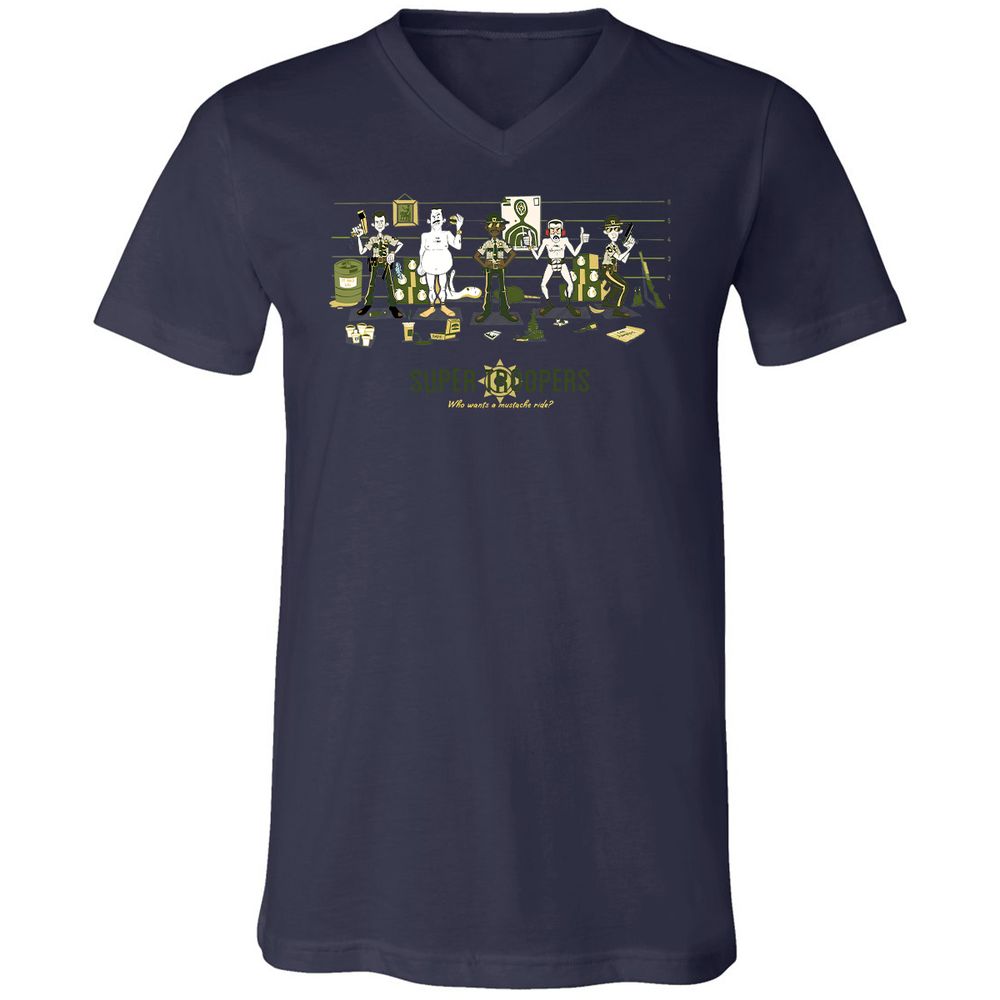 Unisex V-Neck T-Shirt - J8RQCGG5 - Navy - 9